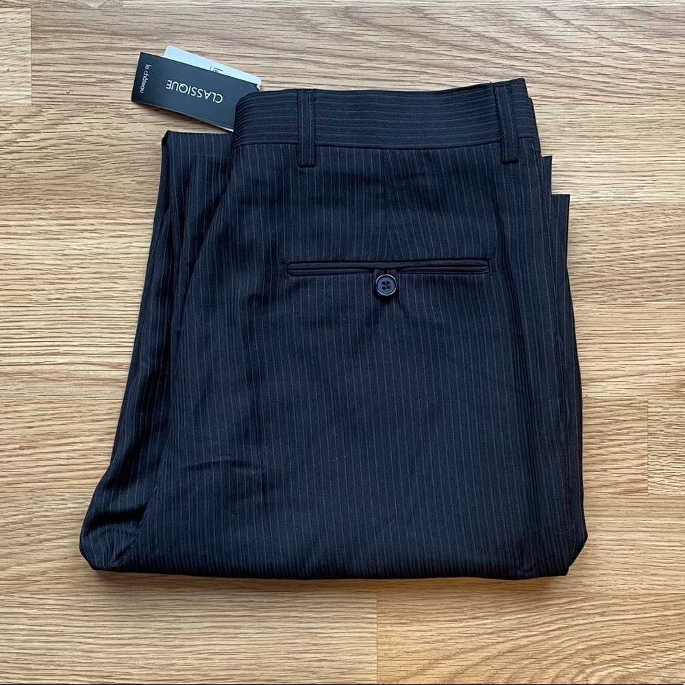 Pinstriped creased men’s dress pants